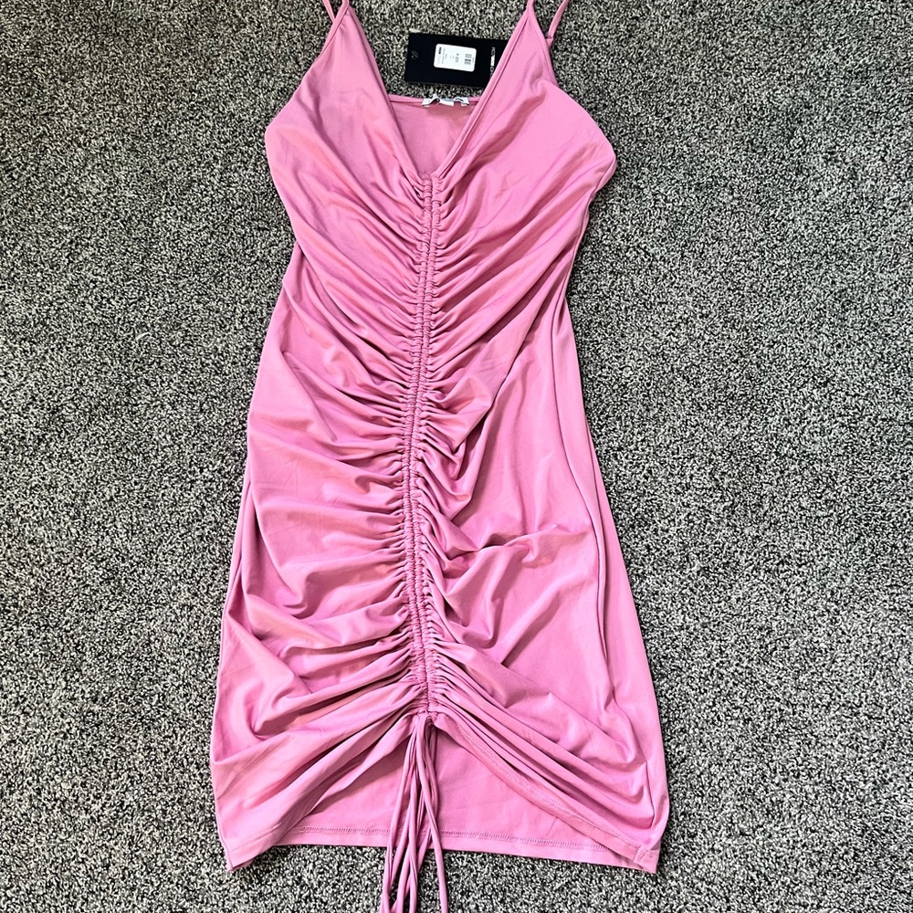Fashion Nova Pink Ruched Mini Dress